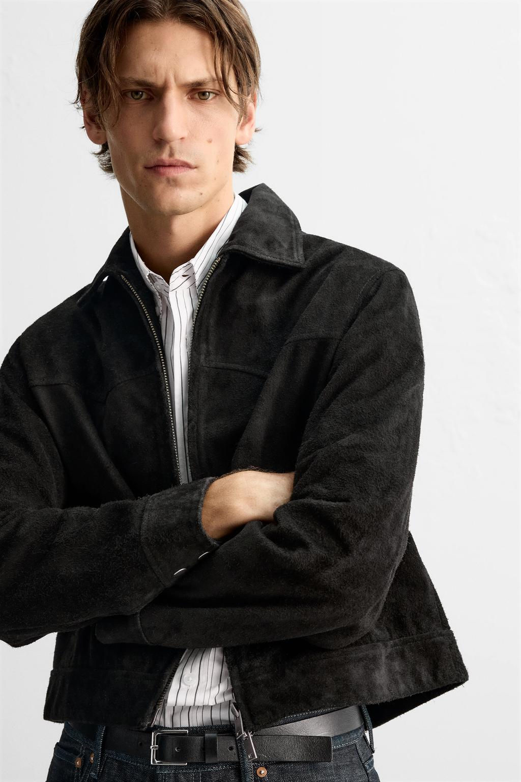 CROPPED SUEDE JACKET - Zara фото 5