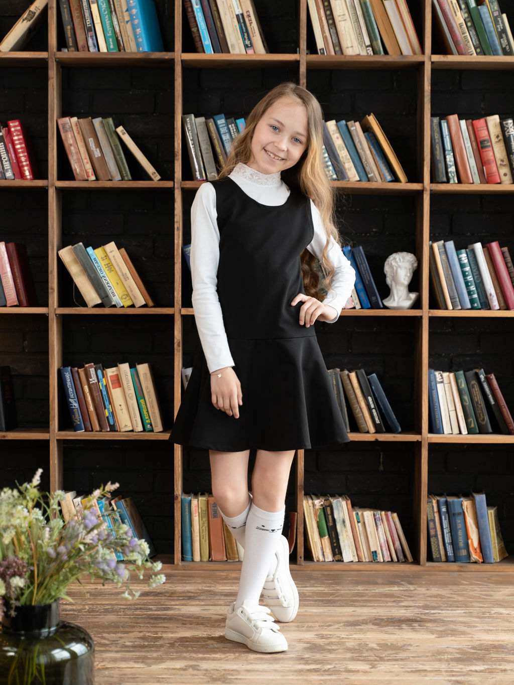 Сарафан детский школьный черный 930 (134, 68)