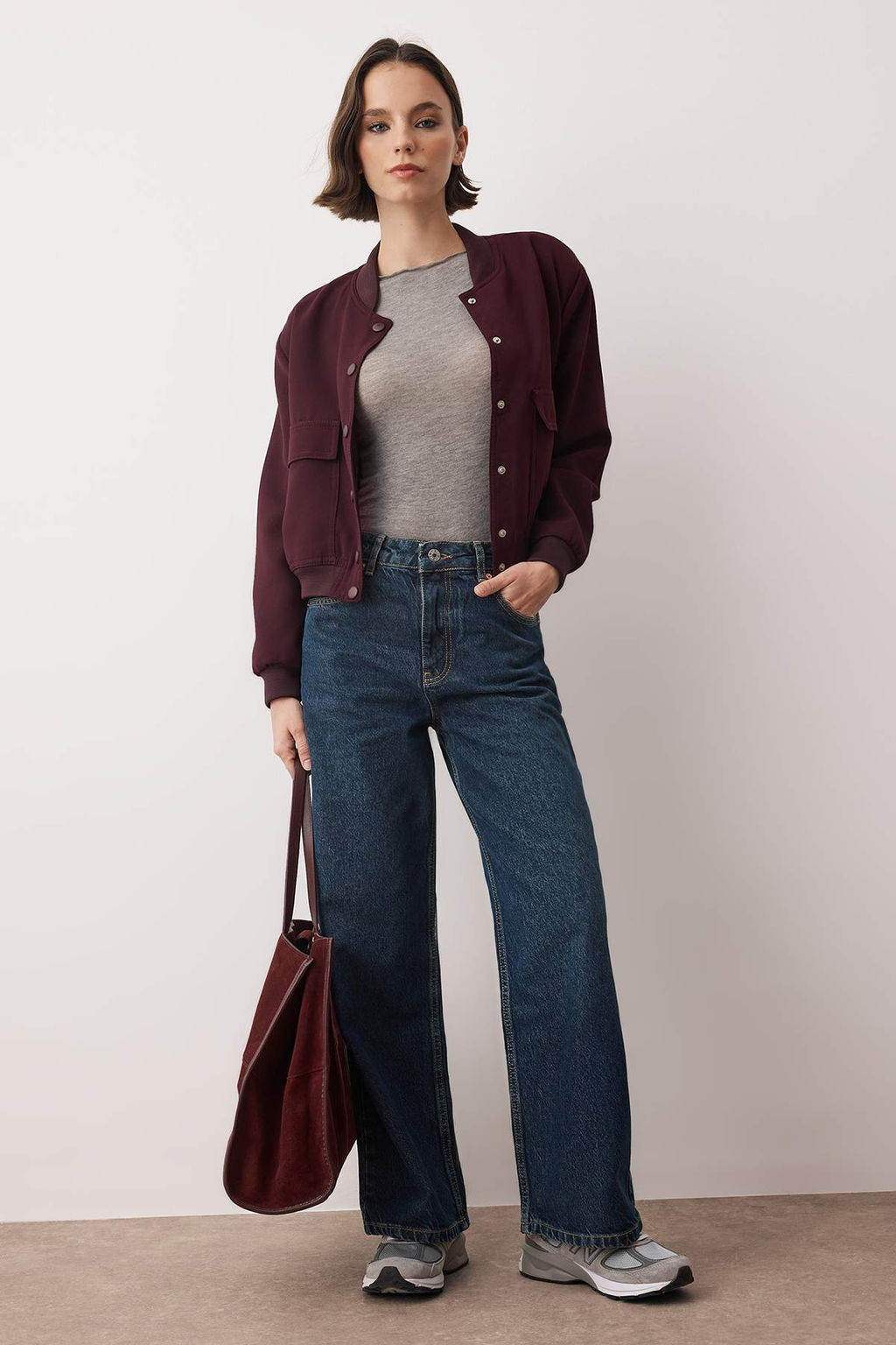 Koyu Kahverengi Yuksek Bel Bilek Boy Culotte %100 Pamuklu Jeans TWOAW26JE00190 - Trendyolmilla фото 9