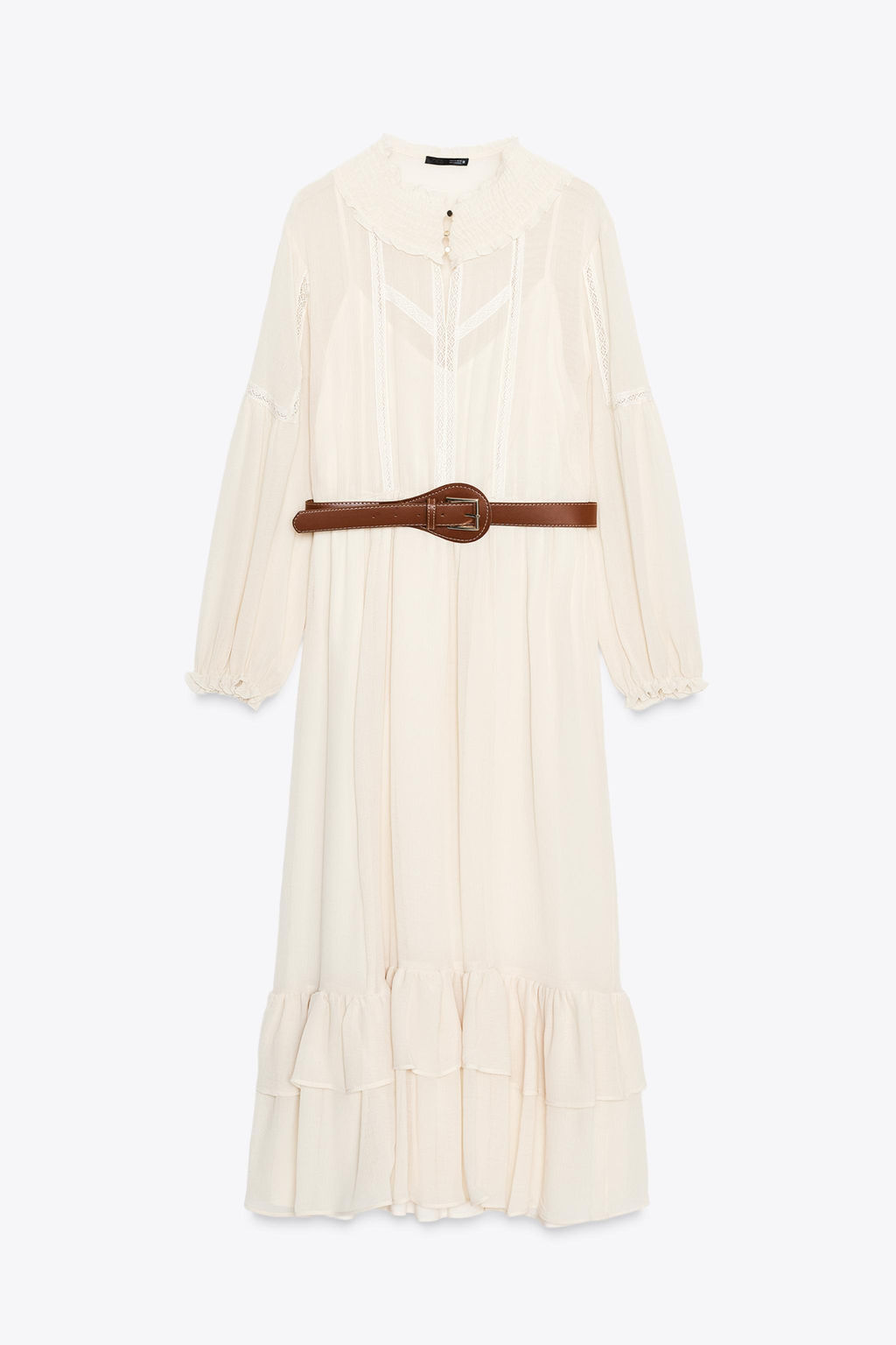 COTTON GAUZE DRESS WITH BELT - Zara фото 7