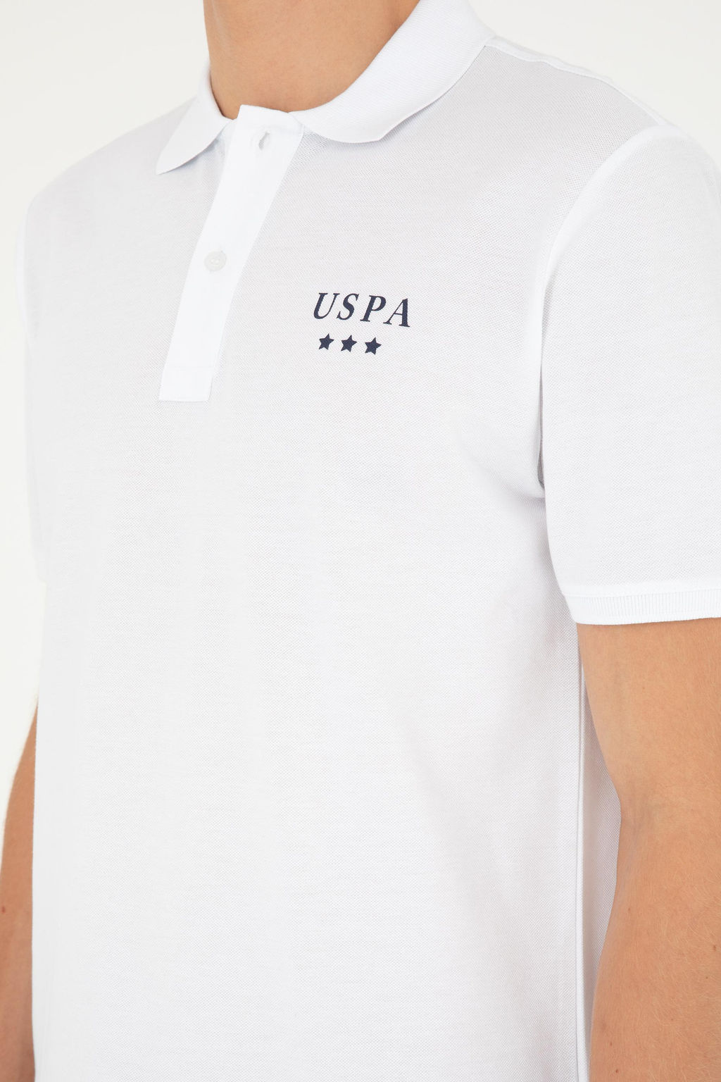 Футболка Regular Fit Polo Yaka белая из хлопка