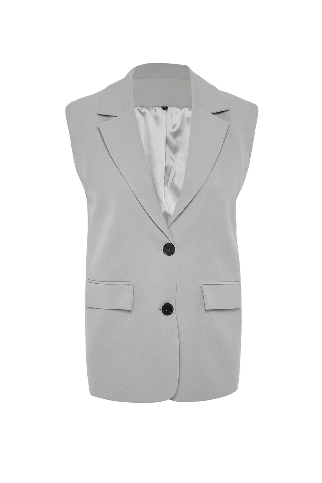 TRENDYOLMILLA Gri Regular Vatkal? Dokuma Yelek TWOSS24YE00018  фото 8