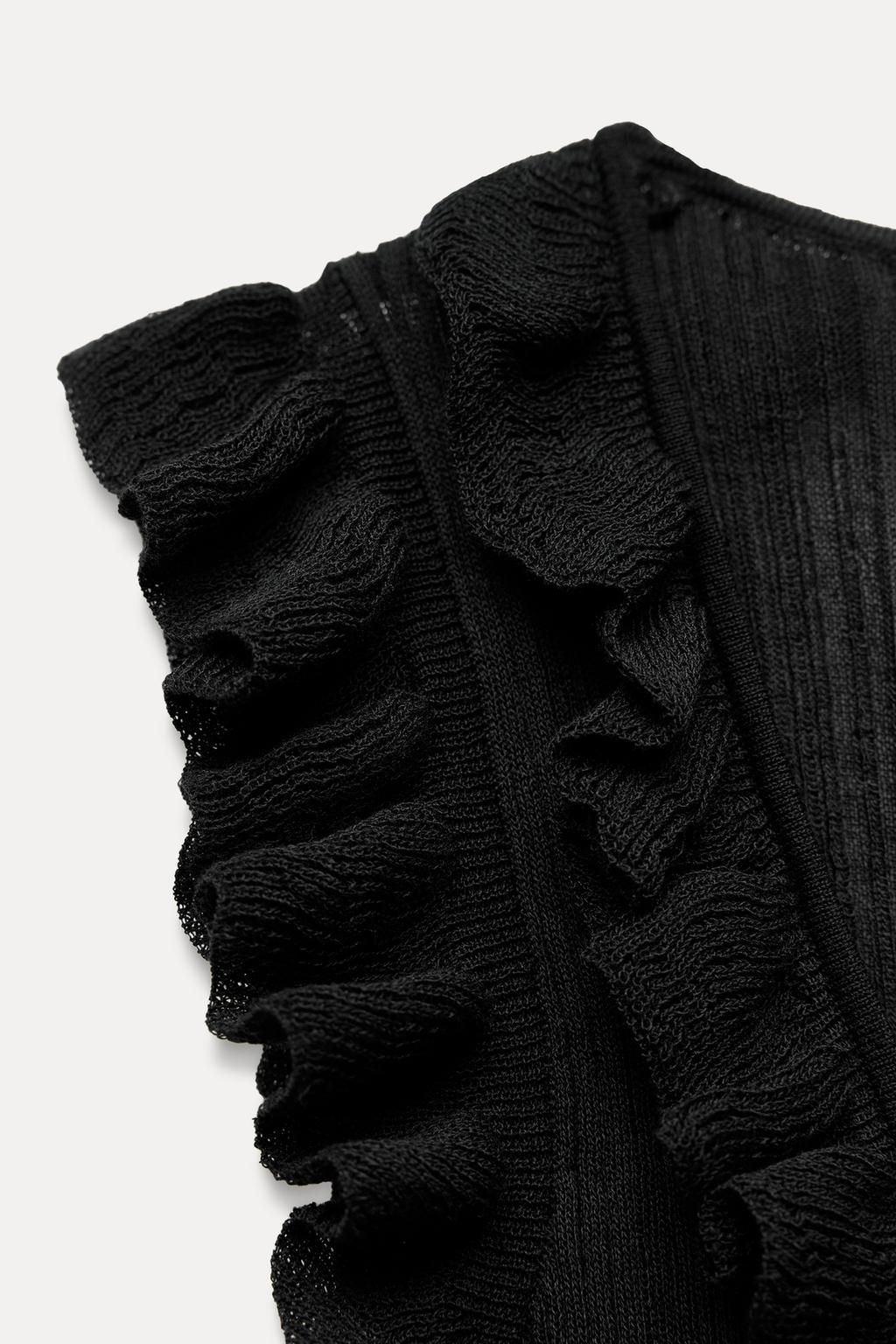 KNIT TOP WITH RUFFLES AND TIES - Zara фото 9
