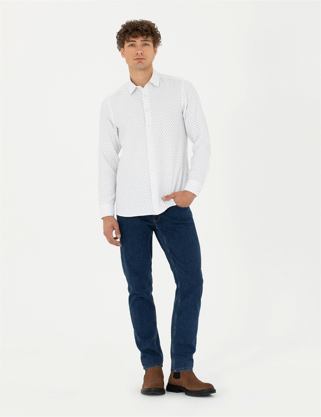 Petrol Slim Fit Uzun Kollu G_mlek - Pierre cardin фото 4