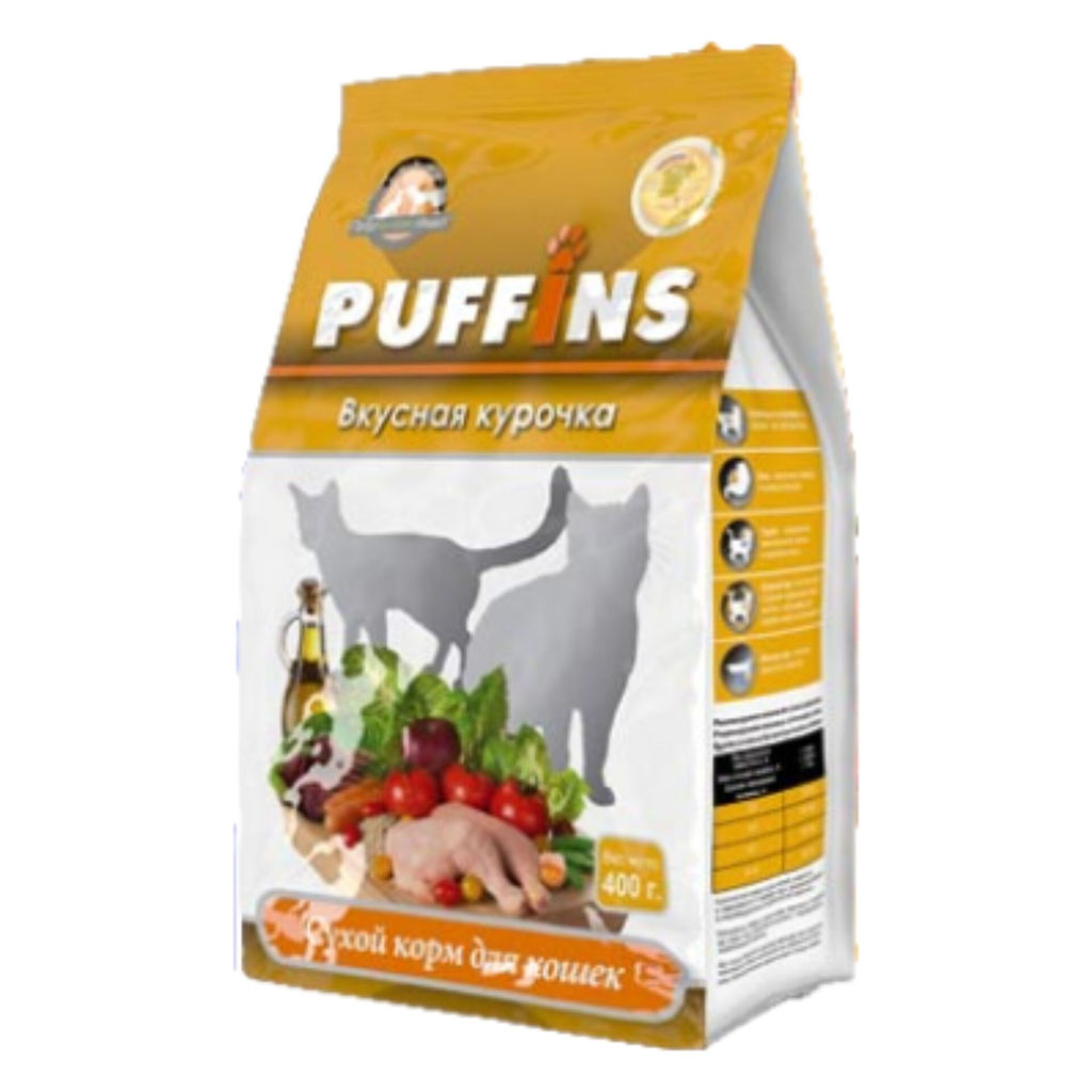 Puffins сухой корм д\кош. 400 г Вкусная курочка 1/18 4610003546496  фото 2