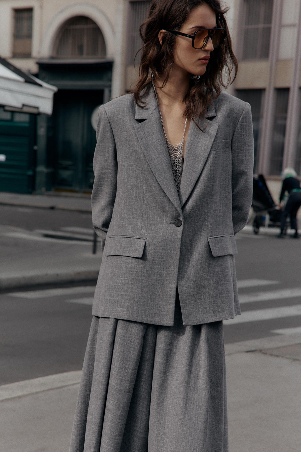 HERRINGBONE BLAZER WITH SHOULDER PADS - Zara фото 2