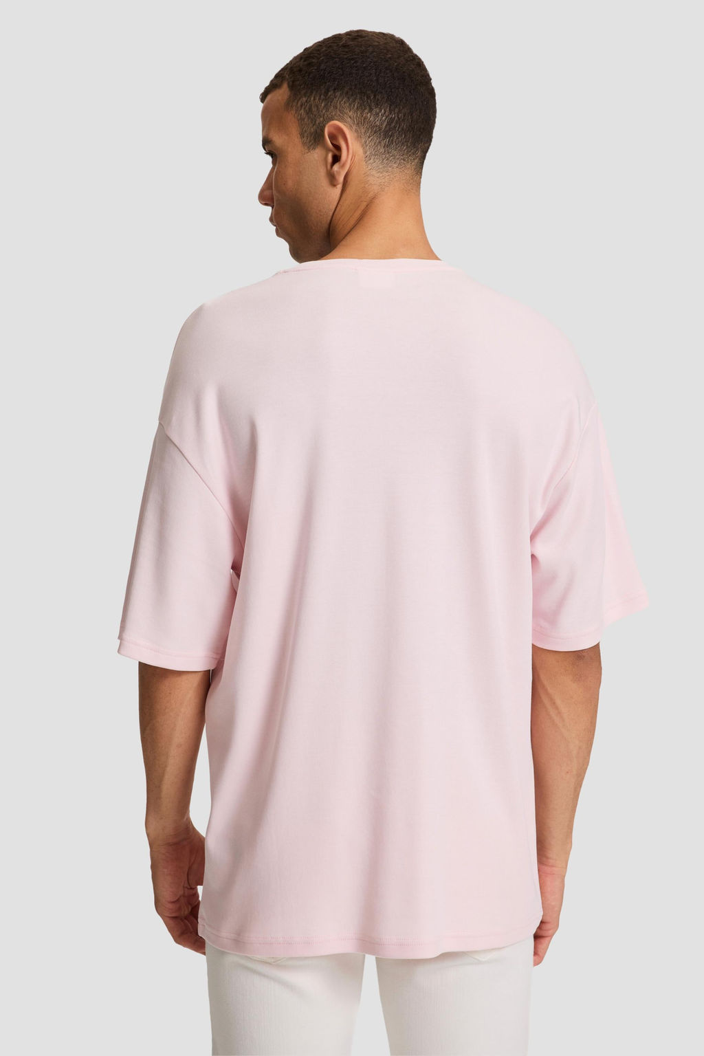 Erkek A__k Pembe Comfort Fit Bisiklet Yaka Ti__rt