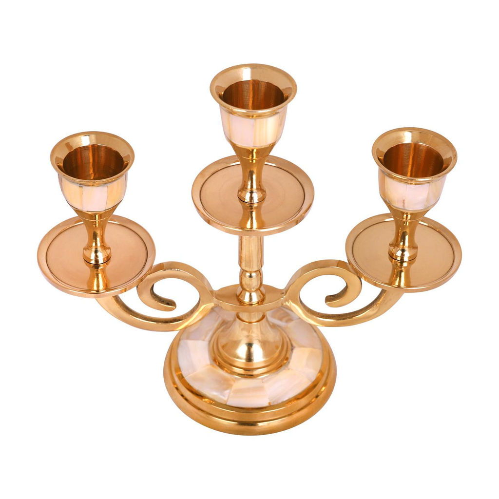 Подсвечник на 3 свечи № П4631/3 (перламутром) - Ганг фото 2