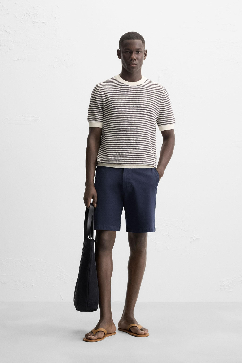 STRIPED KNIT T-SHIRT