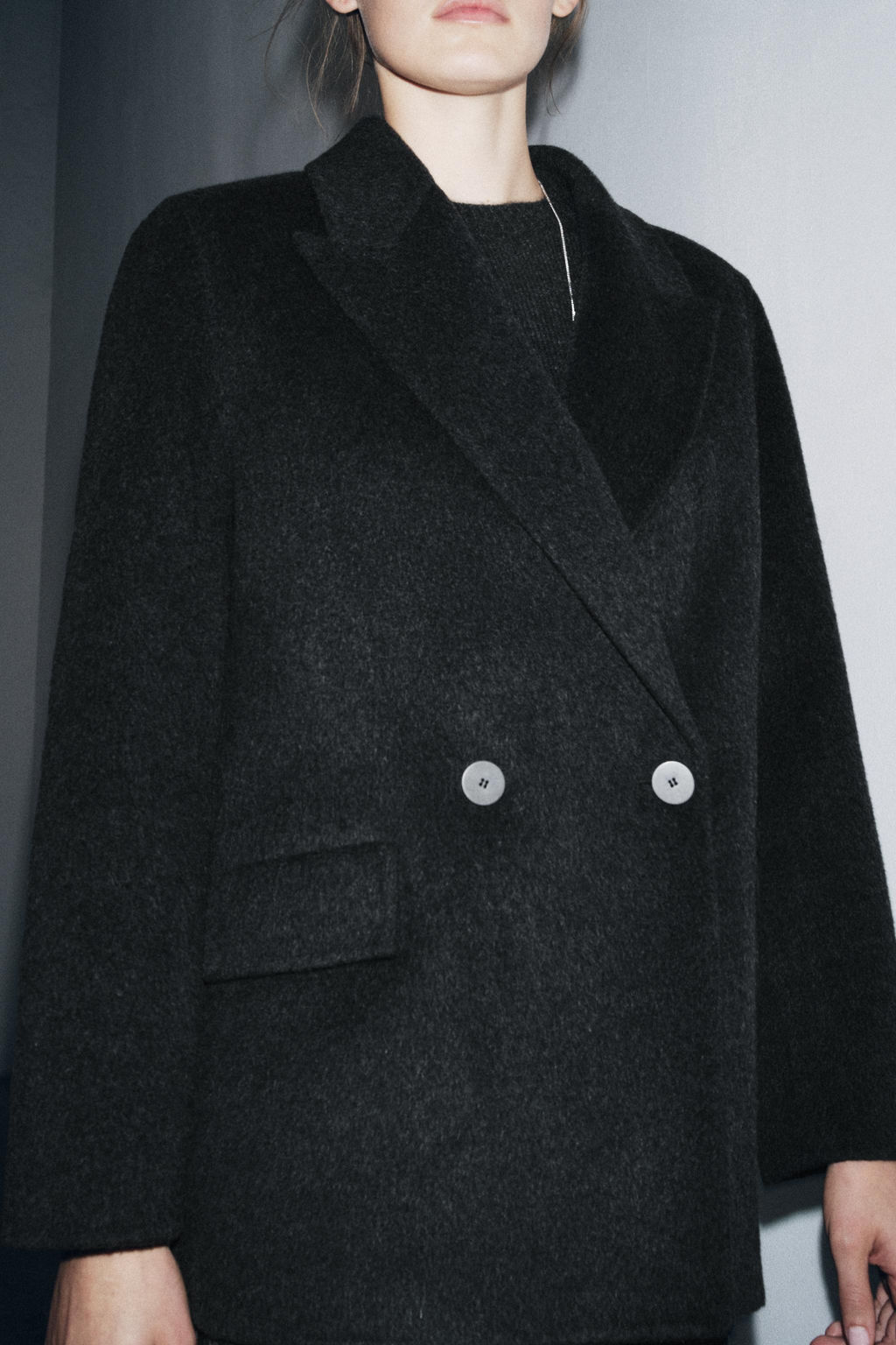 DOUBLE-BREASTED WOOL BLEND BLAZER ZW COLLECTION - Zara фото 4