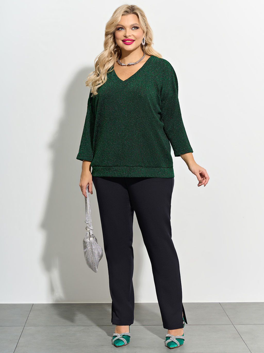Джемпер 0057-8 темно-зеленый - Dora фото 5