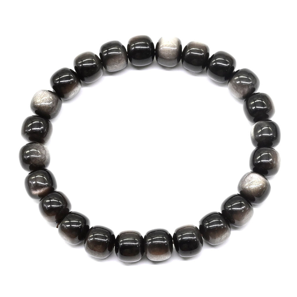 Обсидиан иризирующий браслет рондель 8*7мм