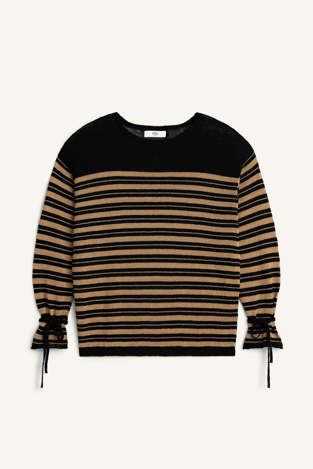 JERSEY RAYAS LINO - VISCOSA / Arena / Negro - Zara фото 5