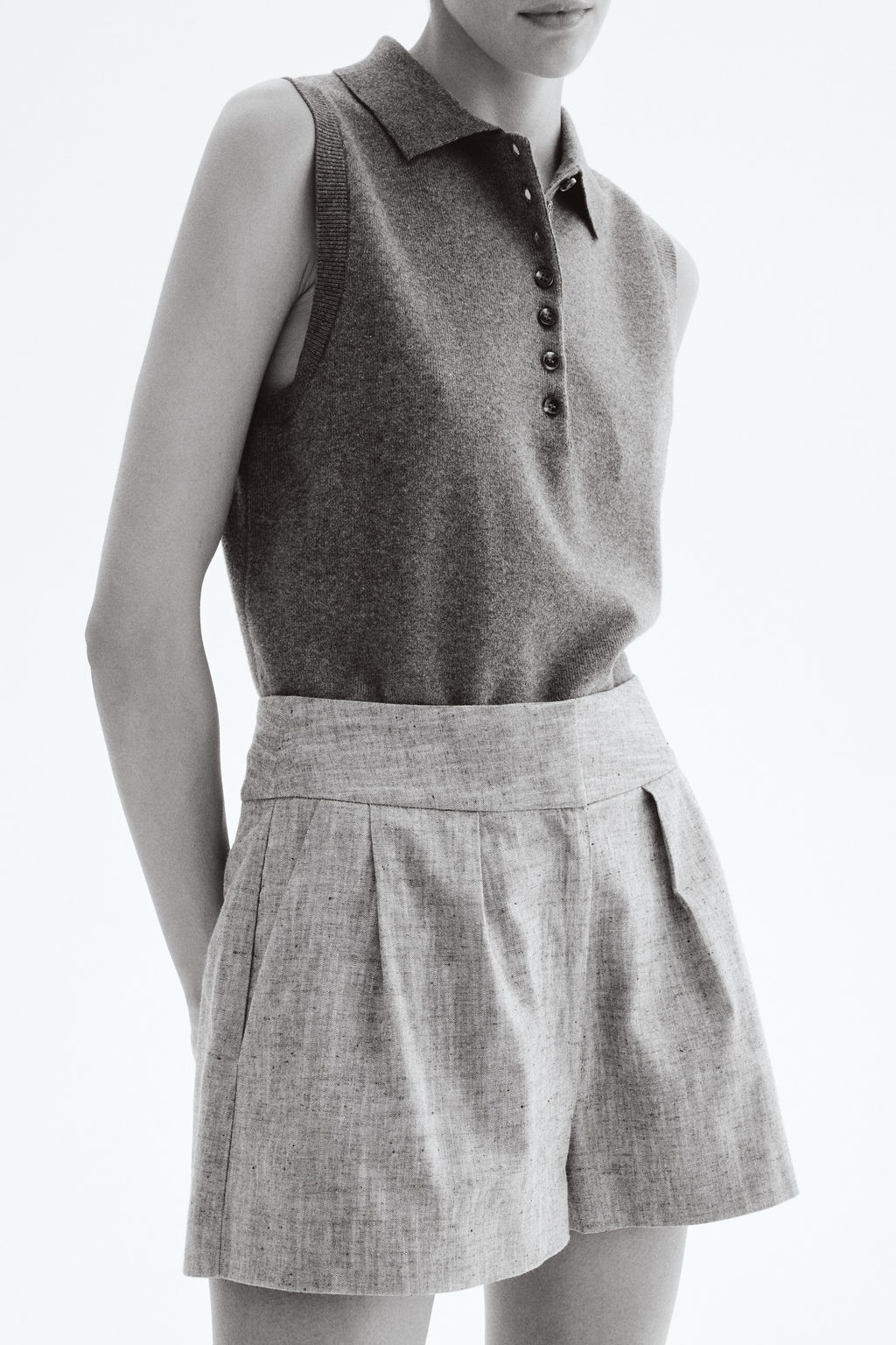 Pantal?n corto en mezcla de lino - H&m фото 4