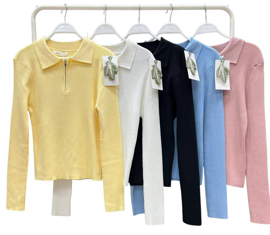 K13354 Джемпер (вязаный трикотаж) ГОЛУБОЙ