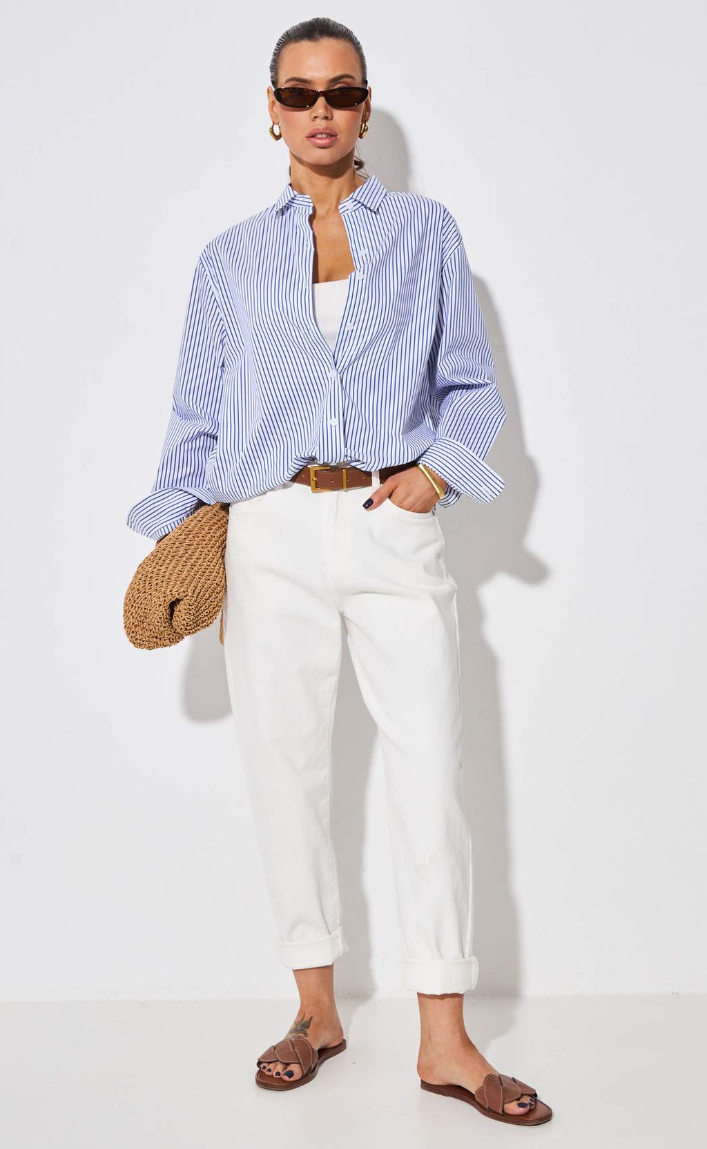 Рубашка д/р F512-1103 blue-white - Fine joyce фото 3