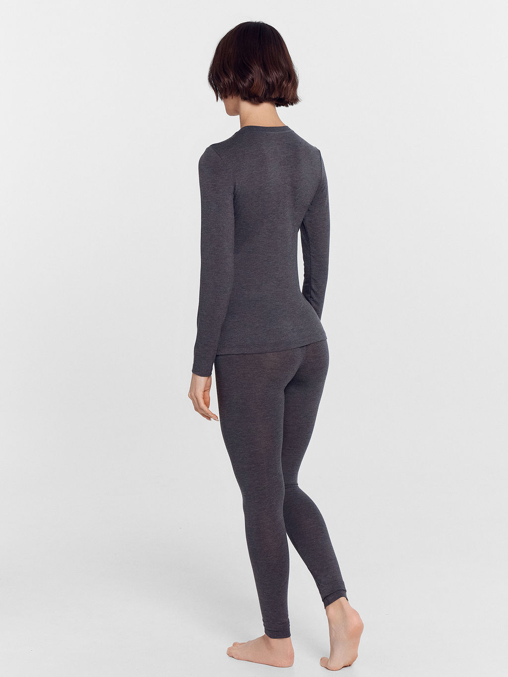 Термокомплект женский серый (джемпер, леггинсы) меланж темно-серый 4348-F 692432 - Mark formelle фото 6