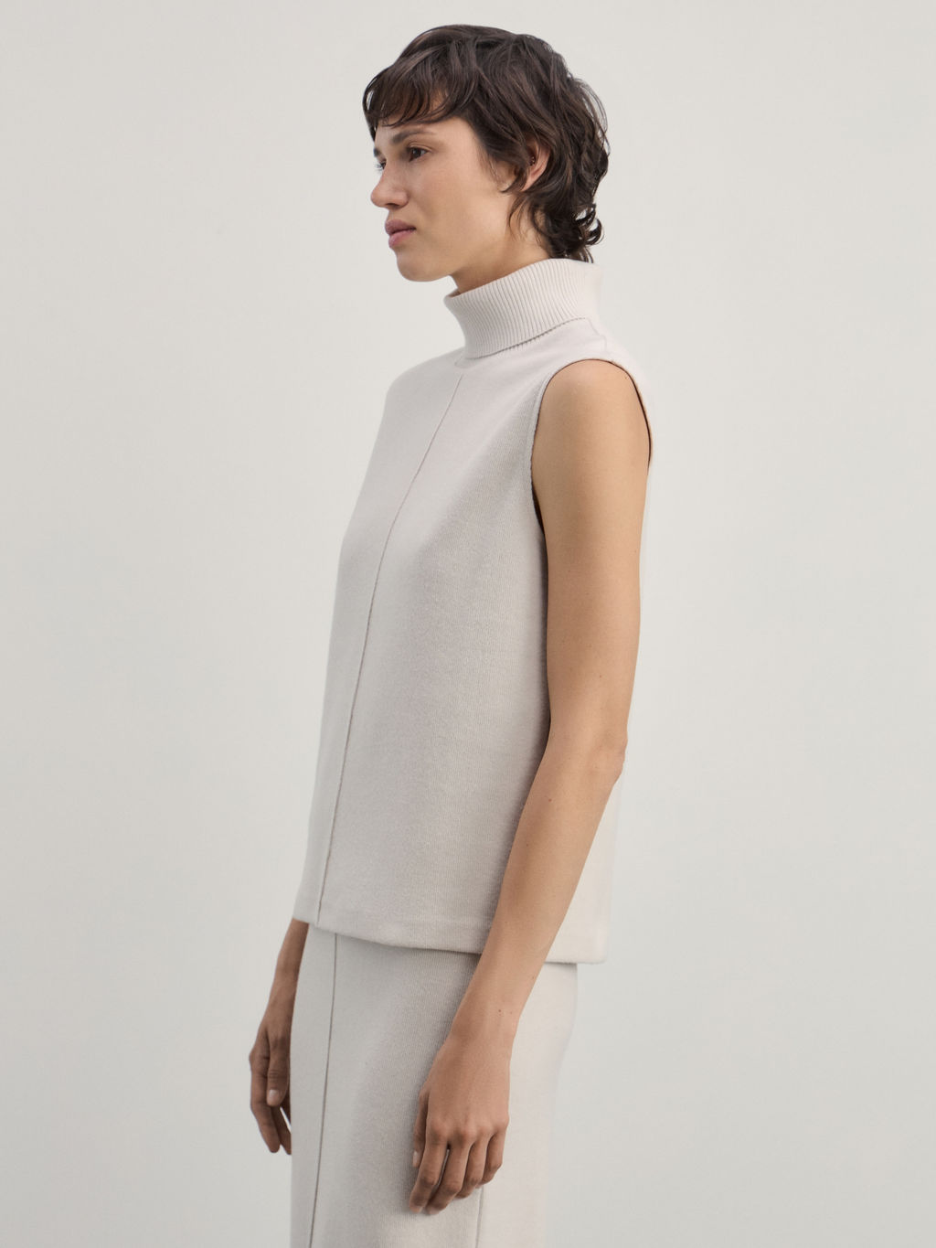 Топ с высоким воротником из хлопка / Zarina  фото 4