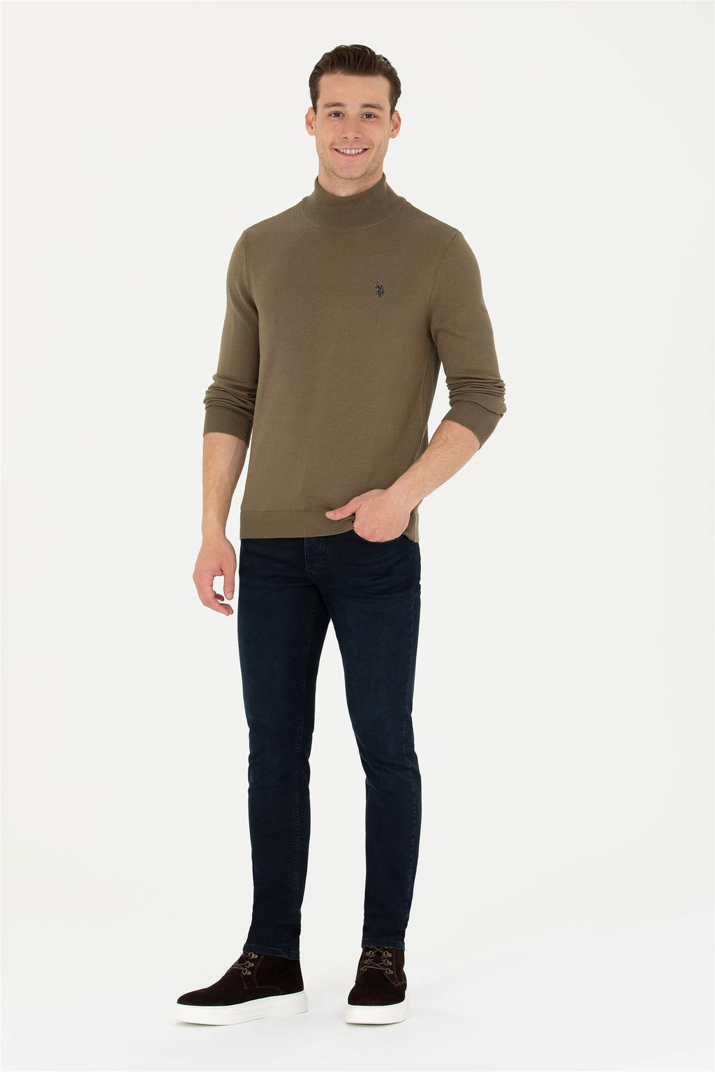 U. S. Polo Assn Мужской базовый свитер цвета хаки - U.s. polo assn фото 11