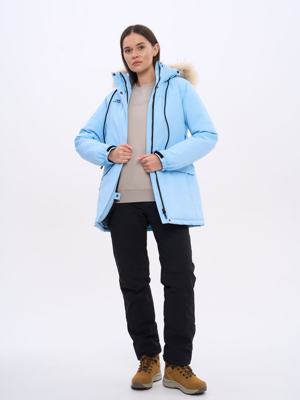 T3442-5 Куртка зимняя парка с капюшоном удлиненная - Strobbs фото 3