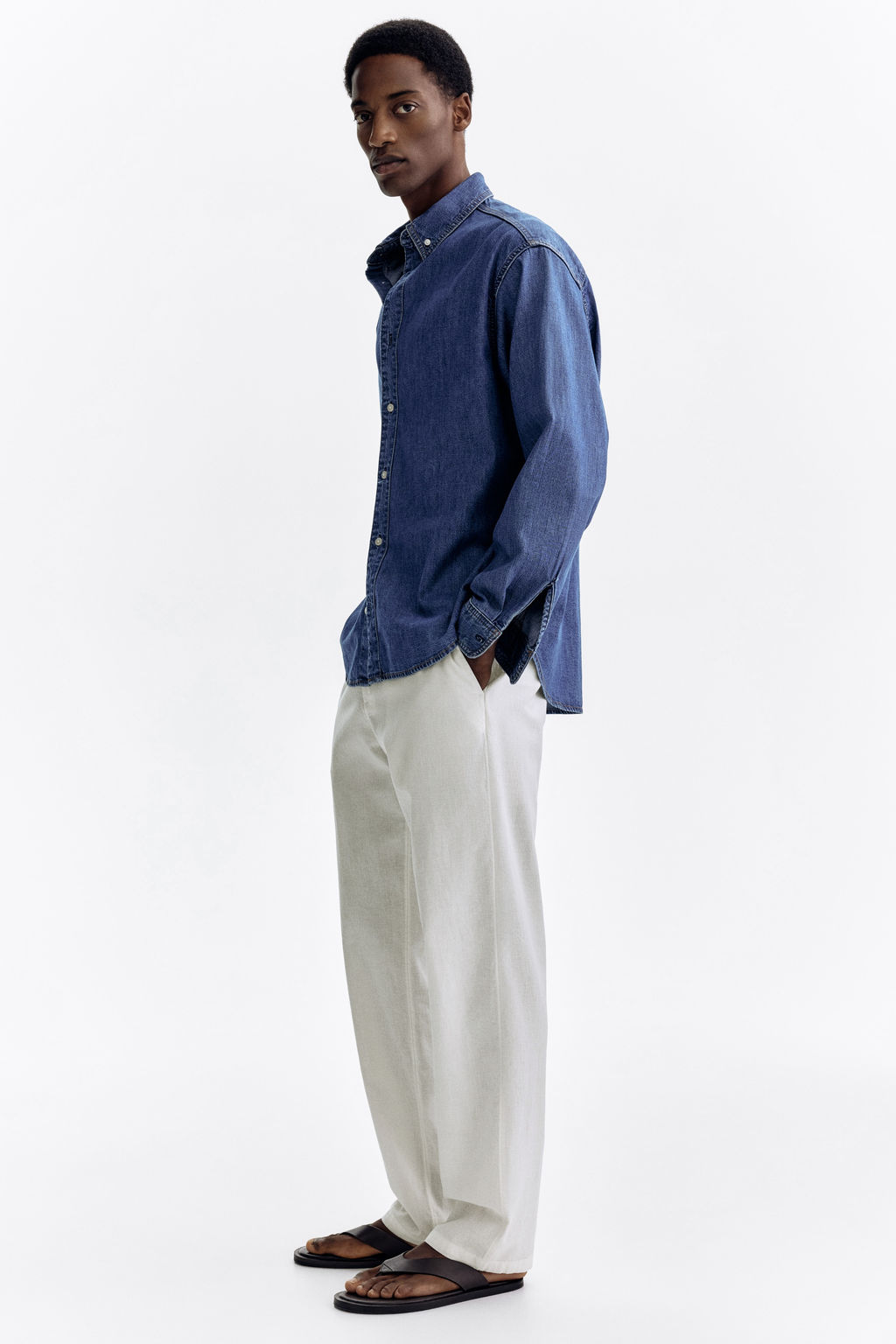 Pantal?n en mezcla de lino Regular Fit - H&m фото 13