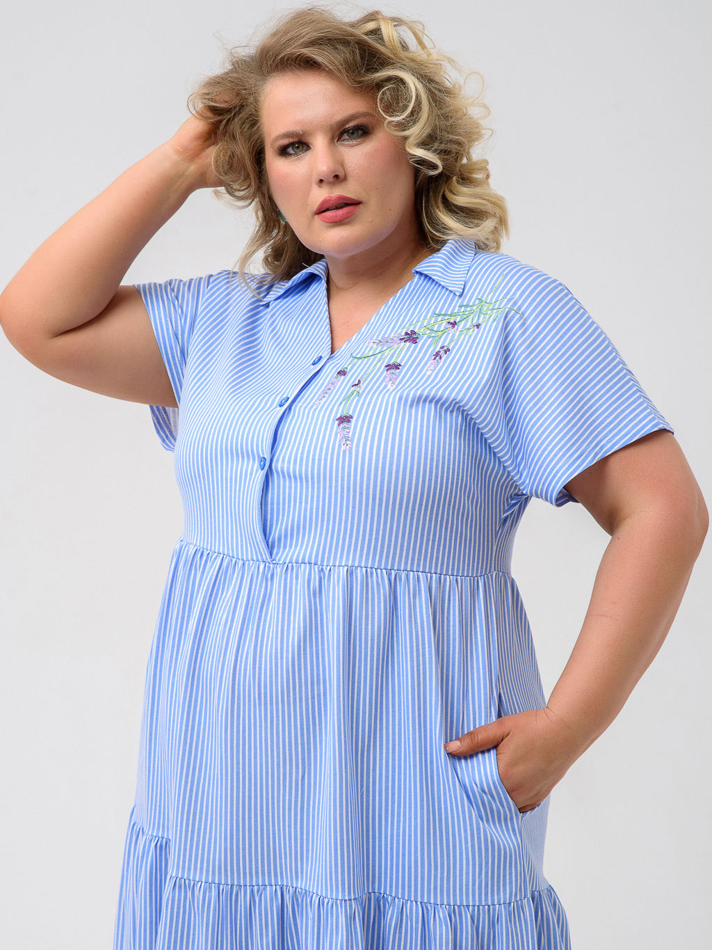 Платье 100% хлопок Шалфей - Оптима фото 3