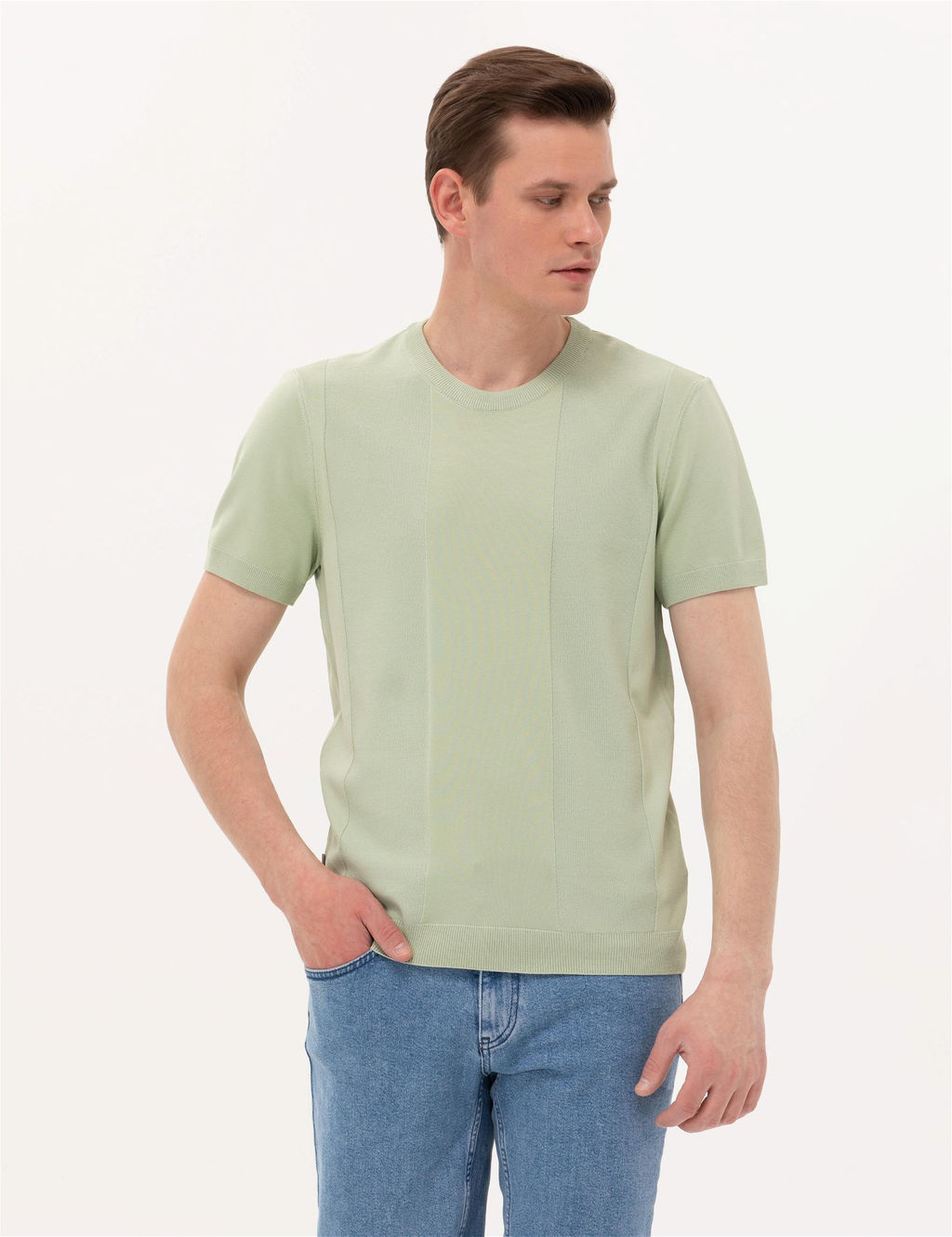 Su Ye_ili Slim Fit Bisiklet Yaka Triko Ti__rt