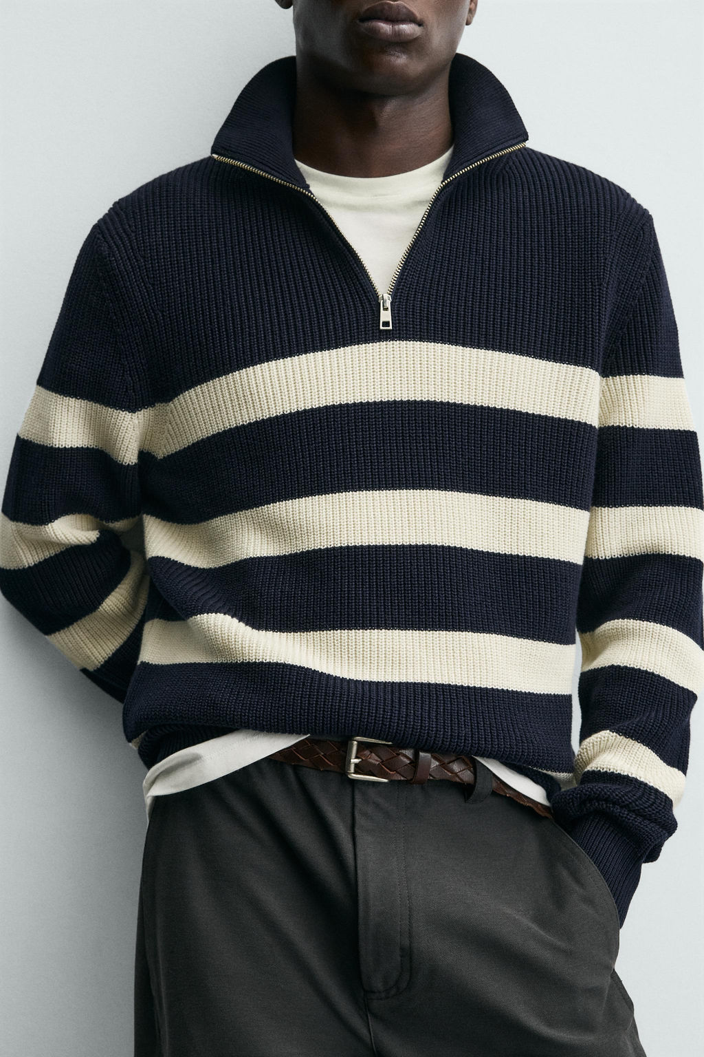 PURL KNIT QUARTER-ZIP JUMPER - Zara фото 6
