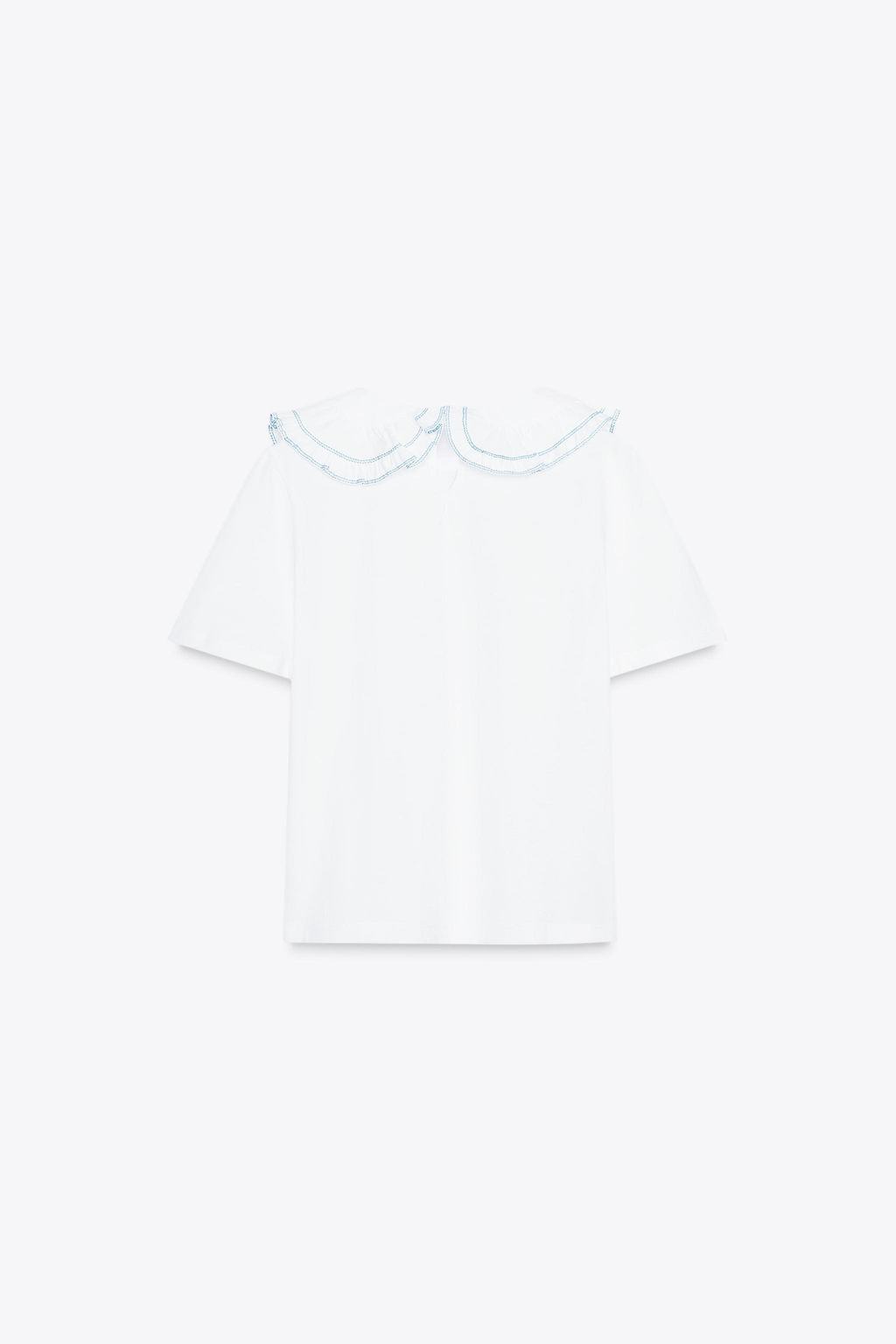 T-SHIRT WITH PETER PAN COLLAR - Zara фото 7