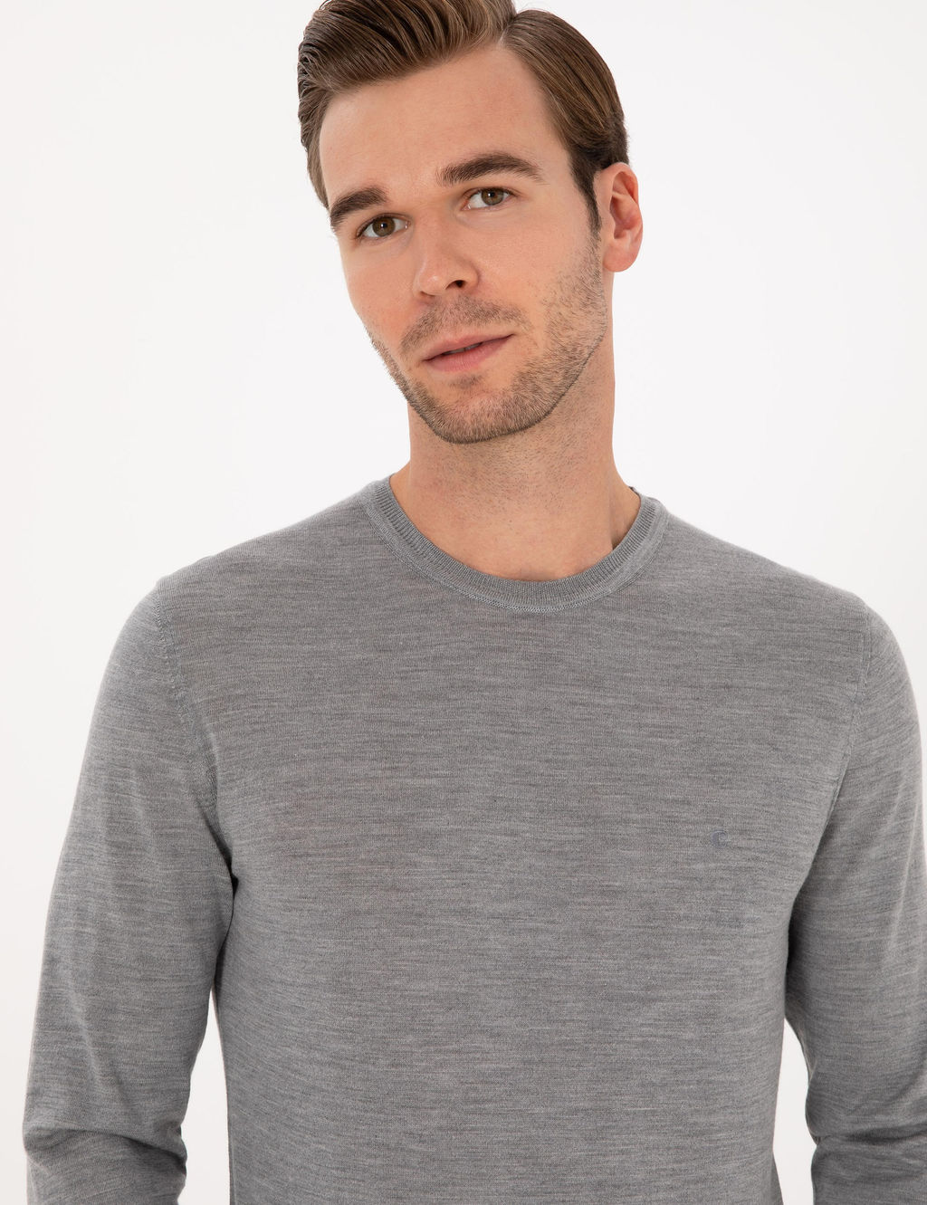 Gri Slim Fit Kazak - Cacharel фото 2