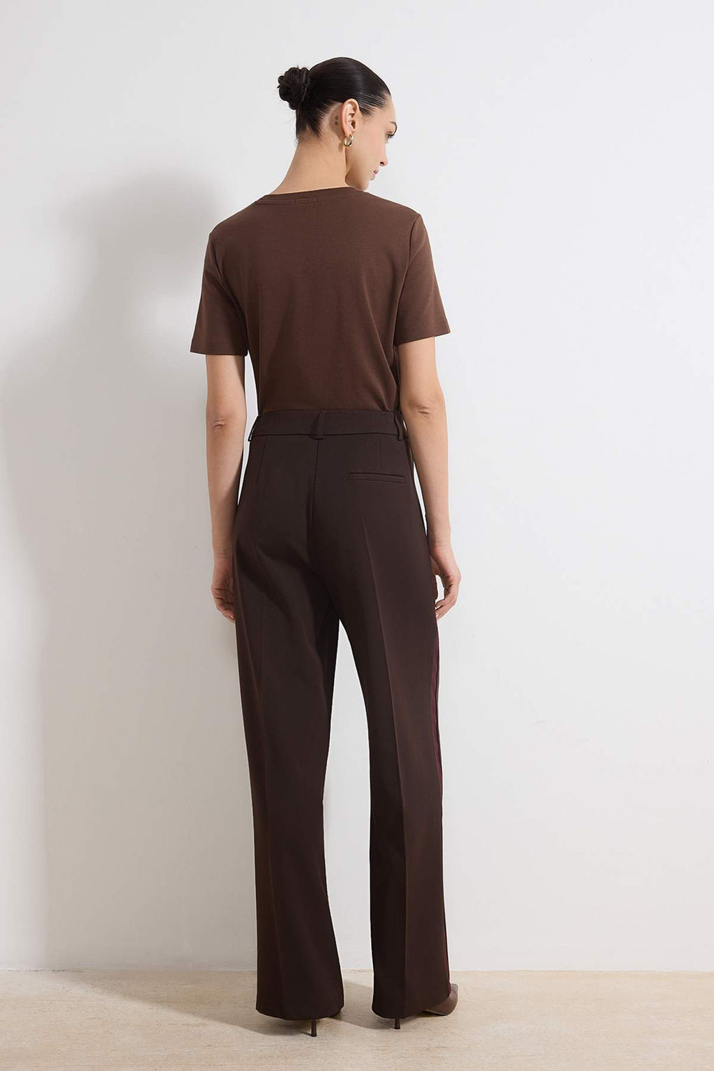 Antrasit Bordo Cizgili Dokuma Pantolon TWOSS26PL00013 - Trendyolmilla фото 10