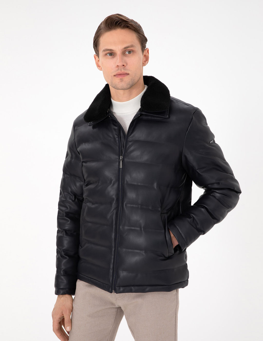 Lacivert Deri Ceket - Pierre cardin фото 3