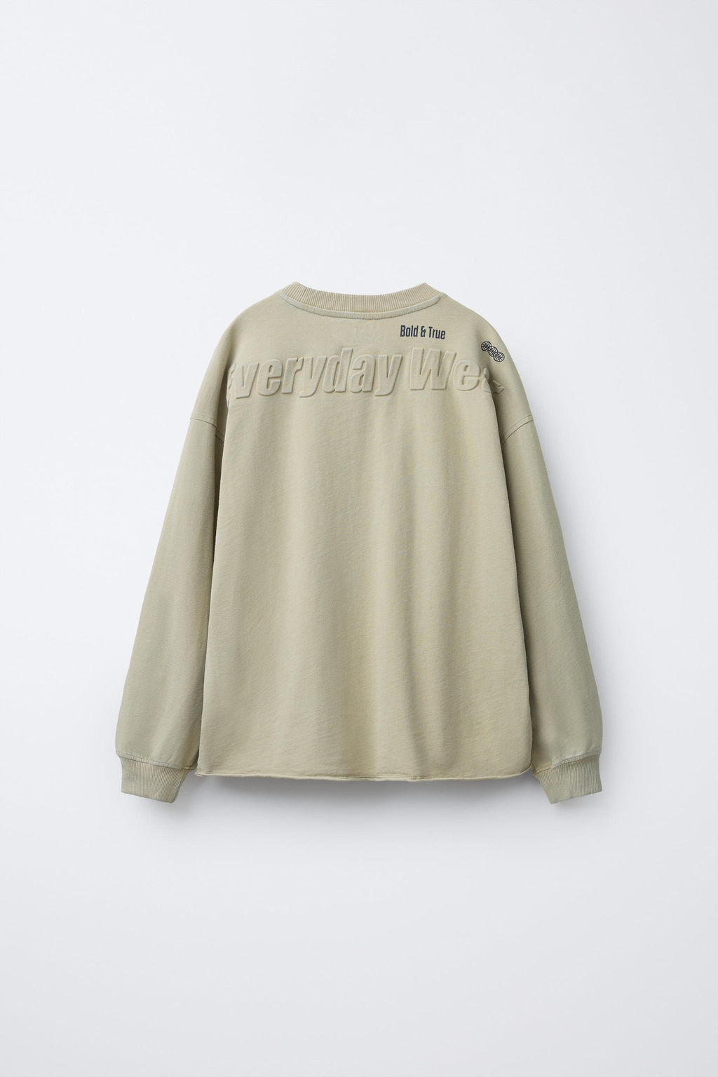 FADED-EFFECT EMBOSSED TEXT T-SHIRT - Zara фото 3