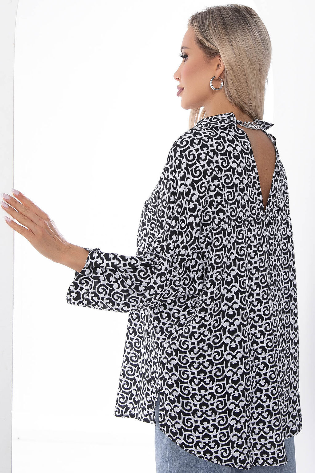 Рубашка Лето (черно-белая) Б10050 - Lt collection фото 2