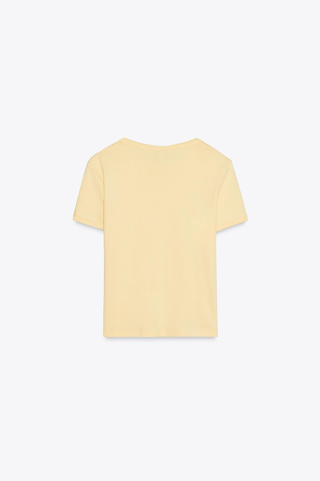 T-SHIRT WITH BACK SEAM - Zara фото 15