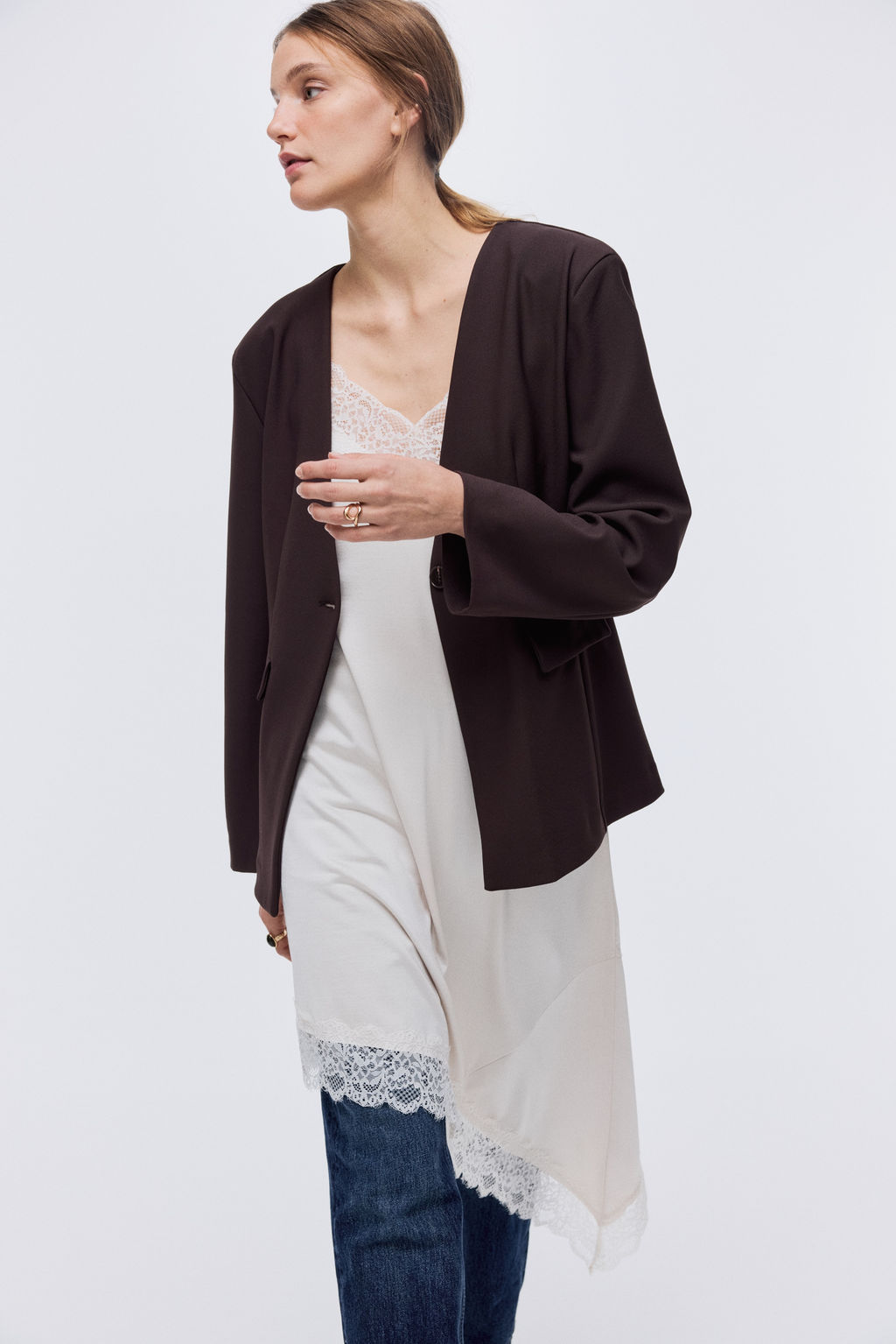 Blazer de punto sin cuello - H&m фото 6