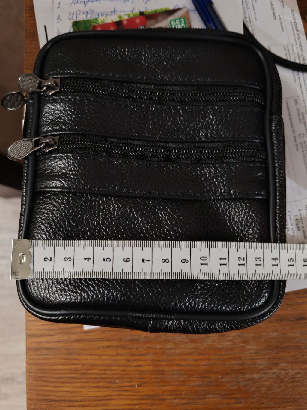 Сумка мужская из натуральной кожи, цвет черный