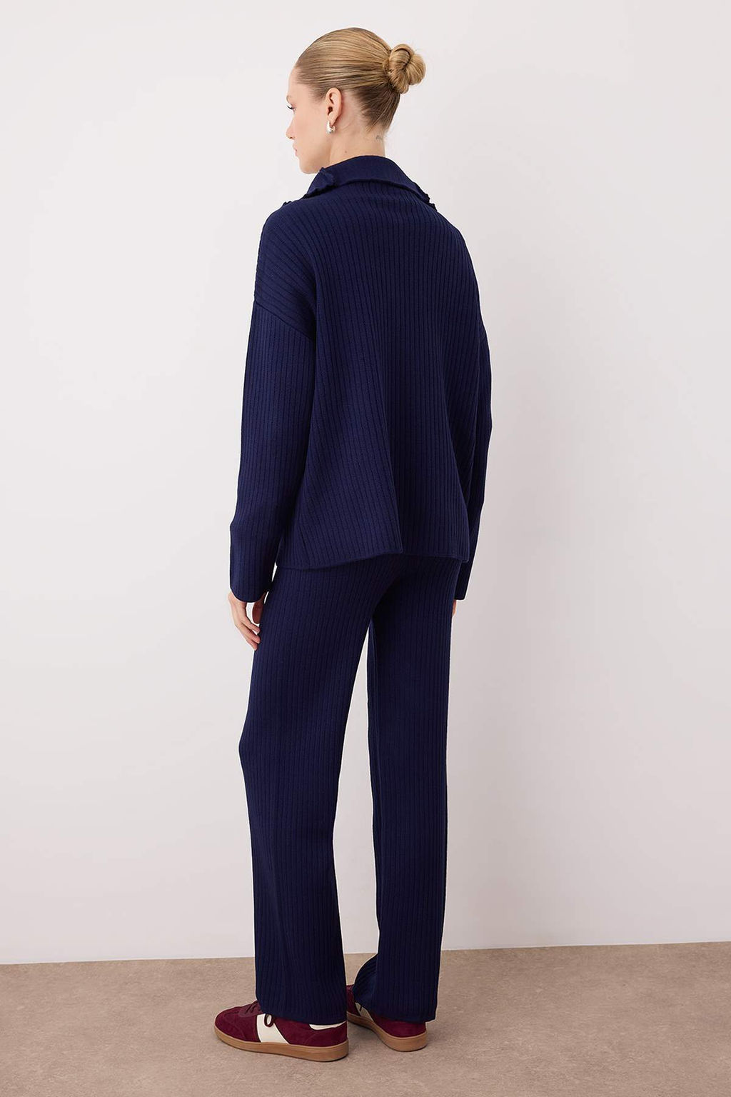 Ekru Basic Fermuarl? Kazak-Pantolon Triko Alt - Ust Tak?m TWOAW26AU00020 - Trendyolmilla фото 9