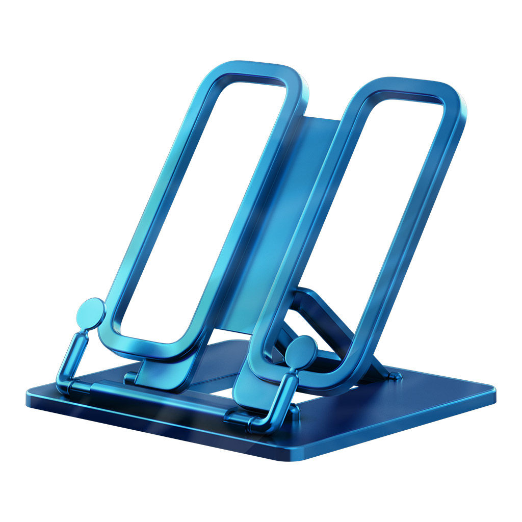 Цена за 1 шт. Подставка для книг пластиковая ErichKrause Base, Ice Metallic, синий