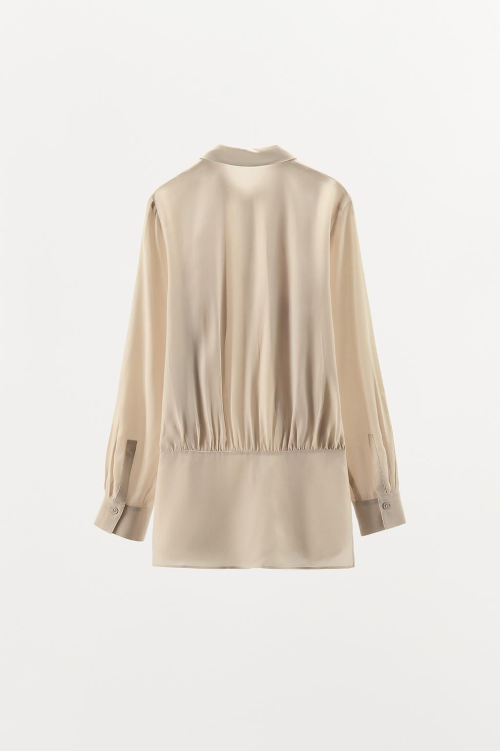 100% VISCOSE SHIRT WITH PLEATS - Zara фото 8