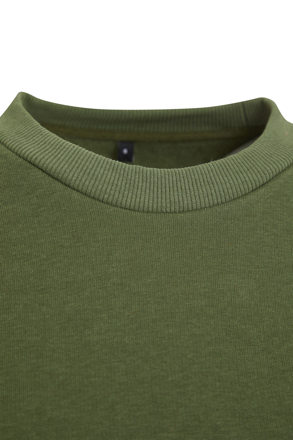 Haki Kal?n Ici Polarl? Regular/Normal Kal?p Bisiklet Yaka Basic Orme Sweatshirt TWOAW24SW00101