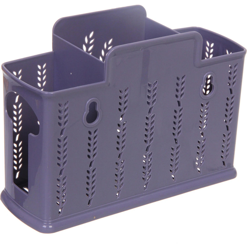 Цена за 2 шт. Подставка для столовых приборов пластиковая "Колосок" 19*13*7см 3секции