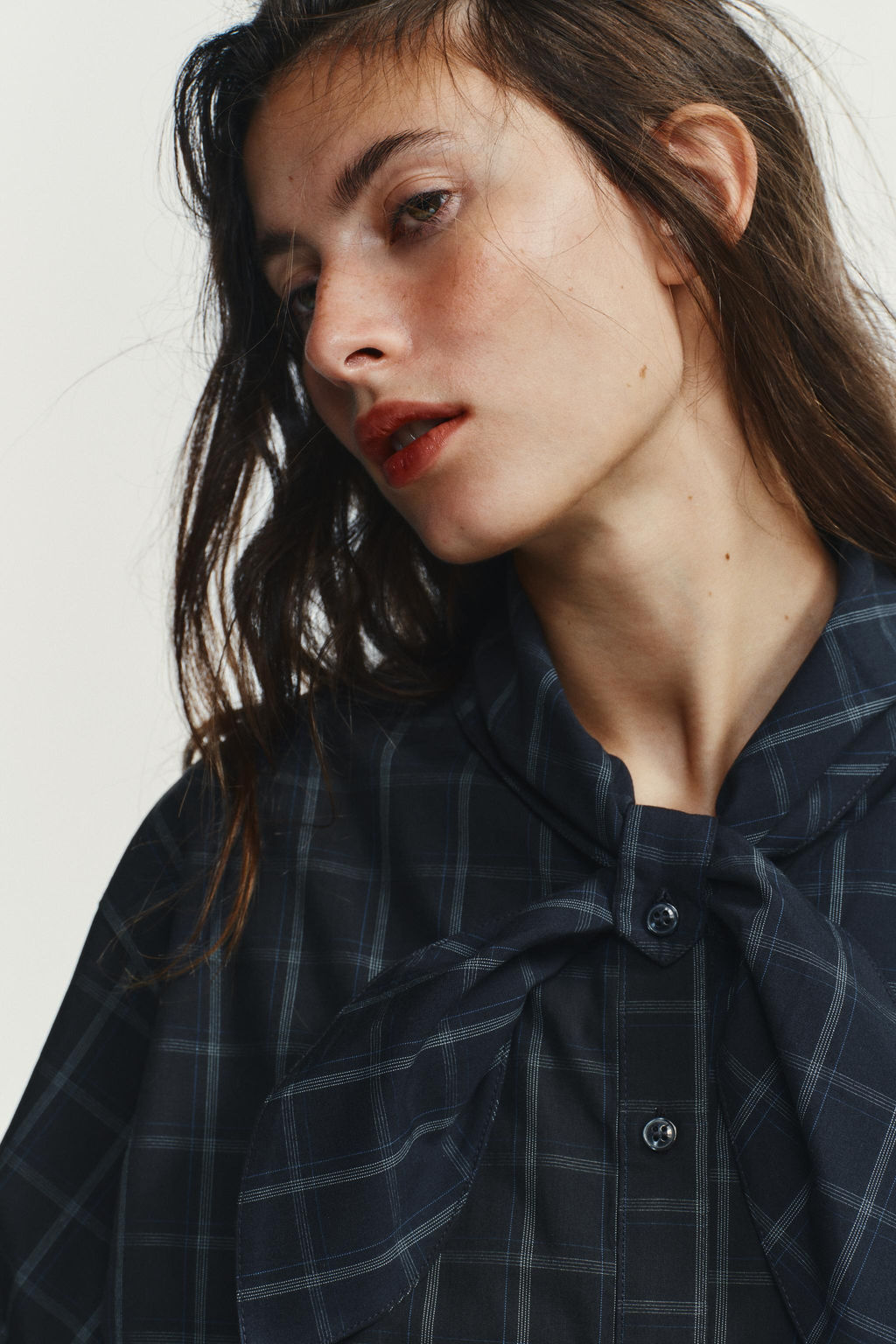 CHECK POPLIN SHIRT WITH POCKET SQUARE - Zara фото 3