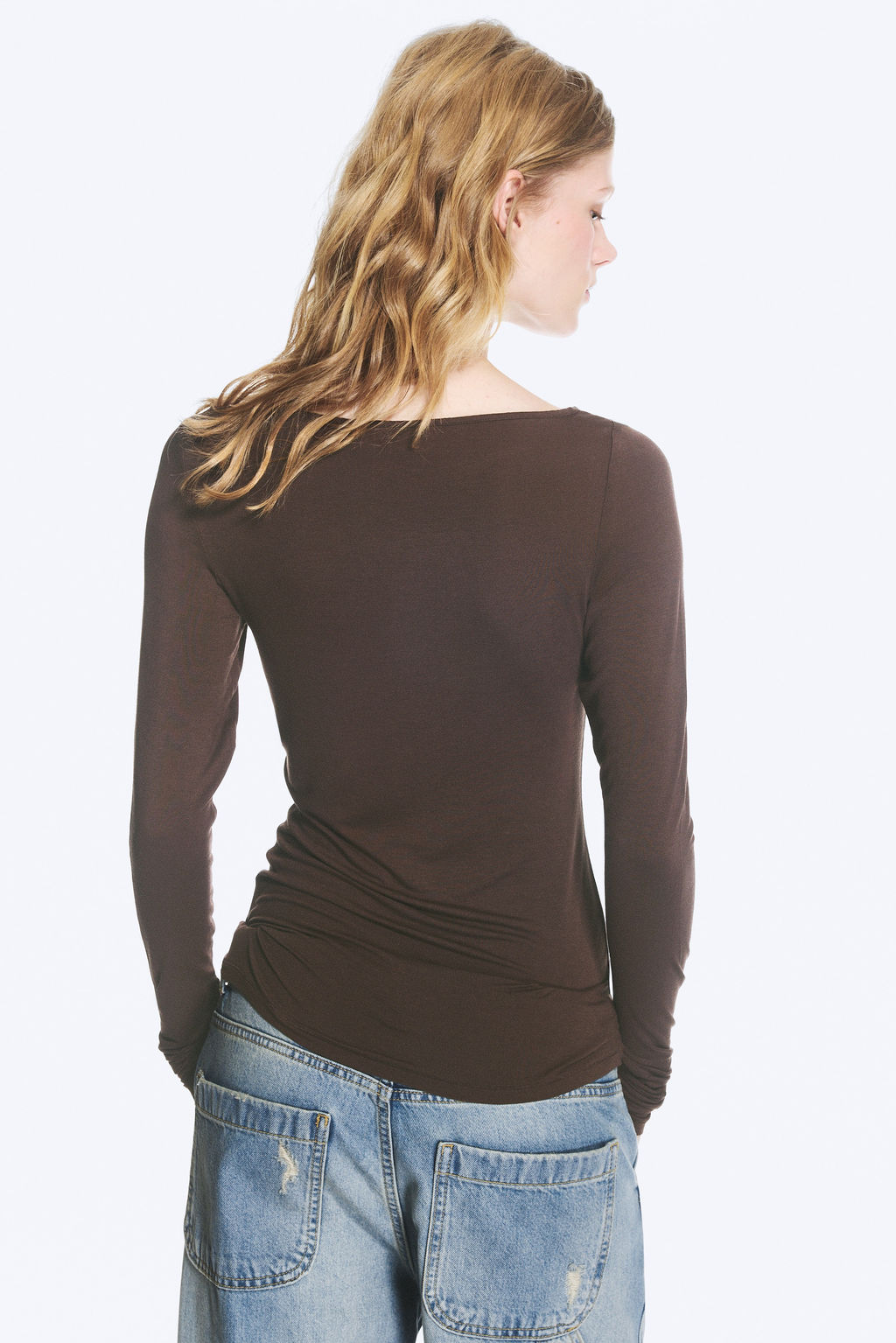 Top Transl?cido De Escote Barco Y Manga Larga - H&m фото 7