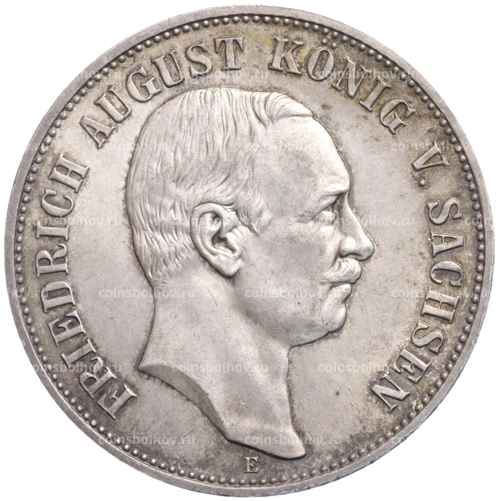 Монета 5 марок 1914 года Е Германия (Саксония)