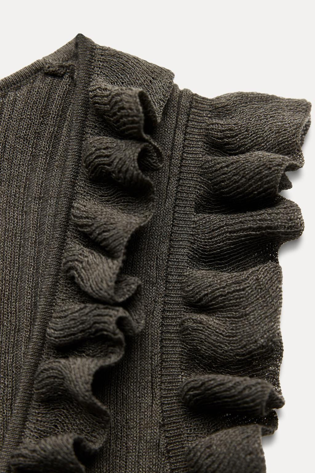 KNIT TOP WITH RUFFLES AND TIES - Zara фото 12