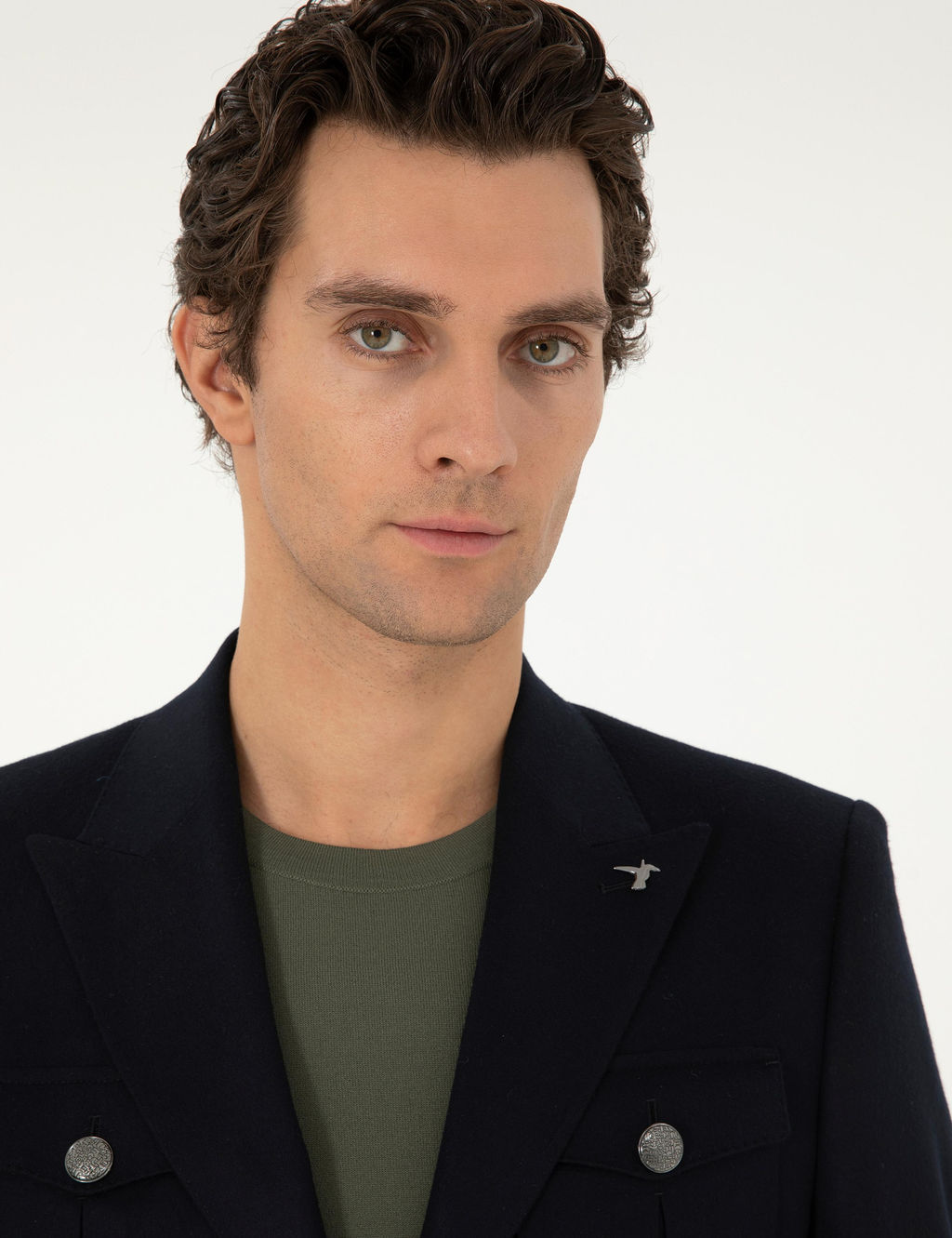 Темно-синяя приталенная куртка - Cacharel фото 2