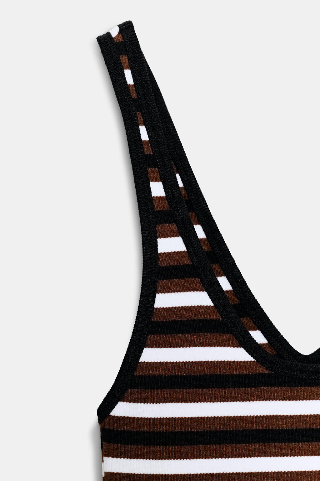 TOP TIRANTES RAYAS / marron/blanco - Zara фото 8