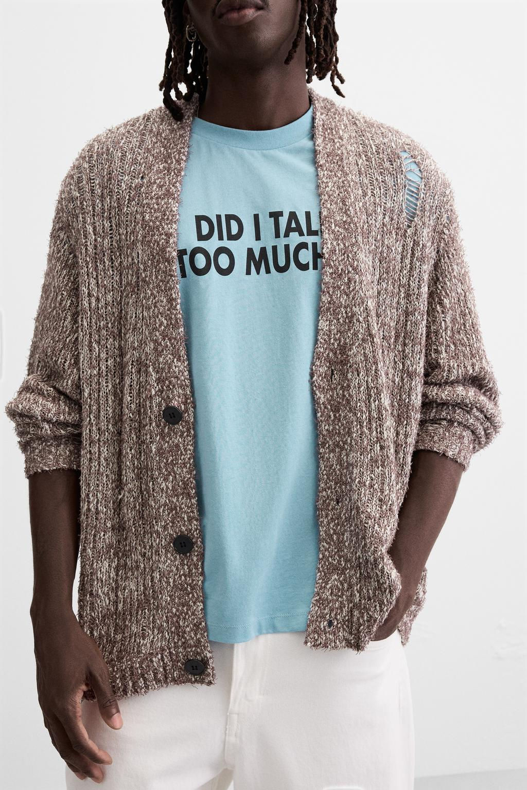 RIPPED-EFFECT CARDIGAN - Zara фото 5