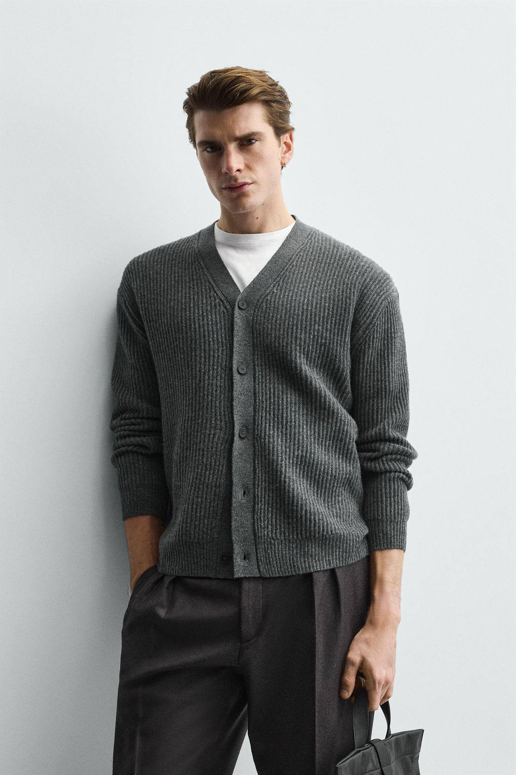 WOOL TEXTURED CARDIGAN - Zara фото 13